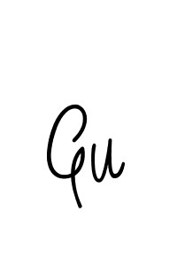 Gu stylish signature style. Best Handwritten Sign (Angelique-Rose-font-FFP) for my name. Handwritten Signature Collection Ideas for my name Gu. Gu signature style 5 images and pictures png