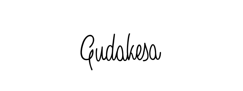 How to make Gudakesa name signature. Use Angelique-Rose-font-FFP style for creating short signs online. This is the latest handwritten sign. Gudakesa signature style 5 images and pictures png