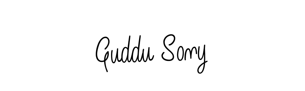 You should practise on your own different ways (Angelique-Rose-font-FFP) to write your name (Guddu Sony) in signature. don't let someone else do it for you. Guddu Sony signature style 5 images and pictures png