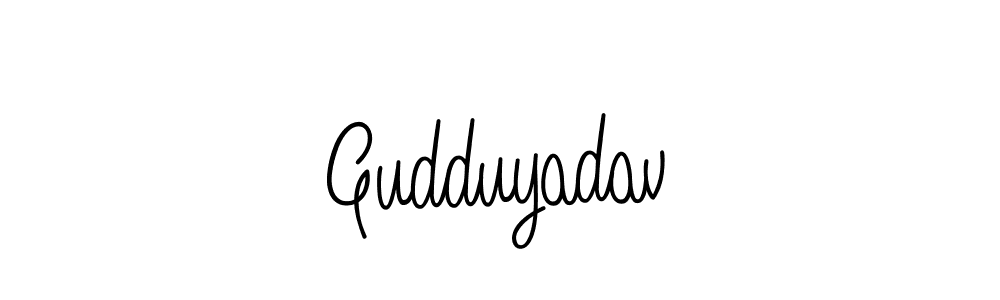 You should practise on your own different ways (Angelique-Rose-font-FFP) to write your name (Gudduyadav) in signature. don't let someone else do it for you. Gudduyadav signature style 5 images and pictures png