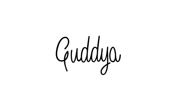 You should practise on your own different ways (Angelique-Rose-font-FFP) to write your name (Guddya) in signature. don't let someone else do it for you. Guddya signature style 5 images and pictures png