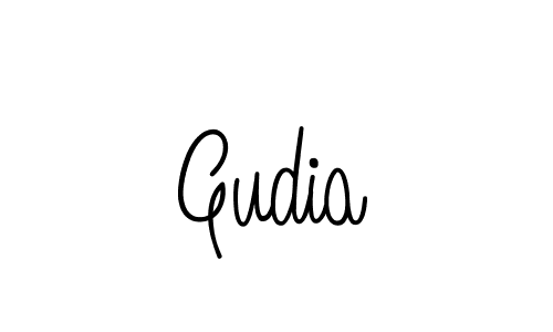 Make a beautiful signature design for name Gudia. With this signature (Angelique-Rose-font-FFP) style, you can create a handwritten signature for free. Gudia signature style 5 images and pictures png