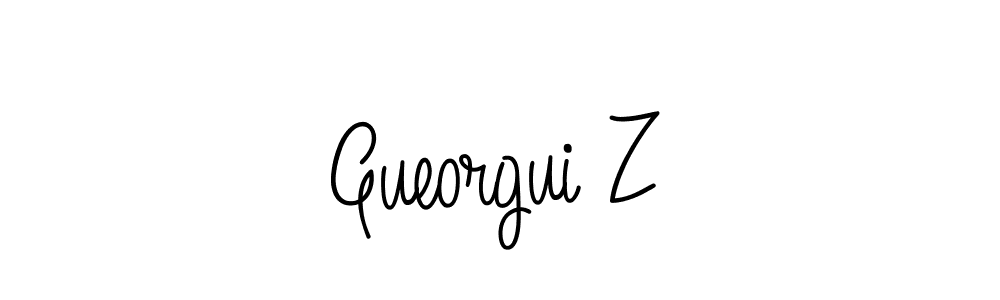 You should practise on your own different ways (Angelique-Rose-font-FFP) to write your name (Gueorgui Z) in signature. don't let someone else do it for you. Gueorgui Z signature style 5 images and pictures png