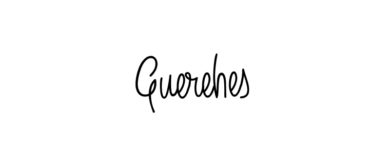Use a signature maker to create a handwritten signature online. With this signature software, you can design (Angelique-Rose-font-FFP) your own signature for name Guerehes. Guerehes signature style 5 images and pictures png