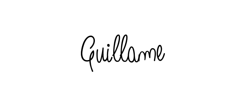 Make a beautiful signature design for name Guillame. With this signature (Angelique-Rose-font-FFP) style, you can create a handwritten signature for free. Guillame signature style 5 images and pictures png