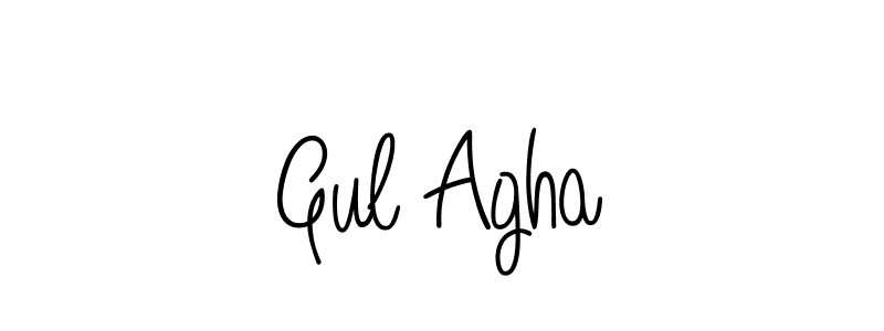You should practise on your own different ways (Angelique-Rose-font-FFP) to write your name (Gul Agha) in signature. don't let someone else do it for you. Gul Agha signature style 5 images and pictures png
