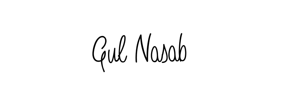 How to Draw Gul Nasab signature style? Angelique-Rose-font-FFP is a latest design signature styles for name Gul Nasab. Gul Nasab signature style 5 images and pictures png