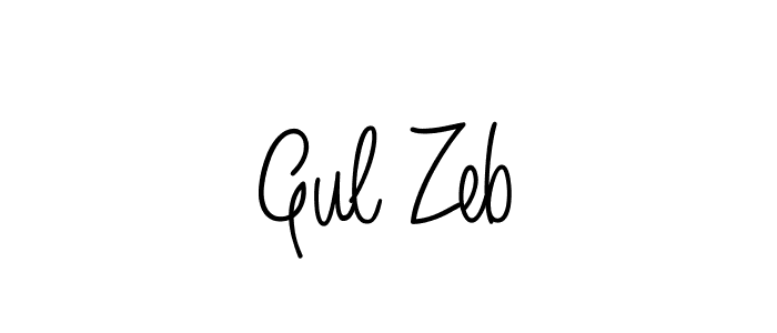 Gul Zeb stylish signature style. Best Handwritten Sign (Angelique-Rose-font-FFP) for my name. Handwritten Signature Collection Ideas for my name Gul Zeb. Gul Zeb signature style 5 images and pictures png