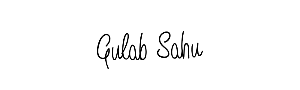 Make a beautiful signature design for name Gulab Sahu. With this signature (Angelique-Rose-font-FFP) style, you can create a handwritten signature for free. Gulab Sahu signature style 5 images and pictures png