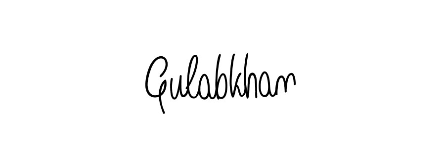 Use a signature maker to create a handwritten signature online. With this signature software, you can design (Angelique-Rose-font-FFP) your own signature for name Gulabkhan. Gulabkhan signature style 5 images and pictures png
