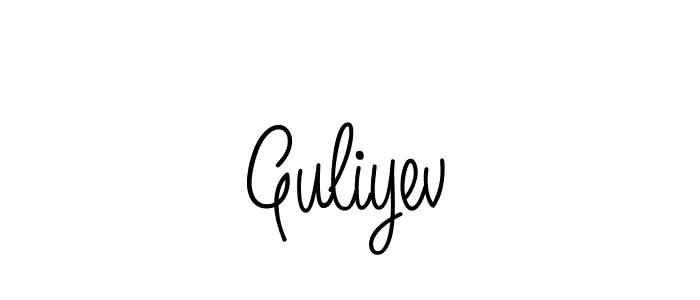 Use a signature maker to create a handwritten signature online. With this signature software, you can design (Angelique-Rose-font-FFP) your own signature for name Guliyev. Guliyev signature style 5 images and pictures png