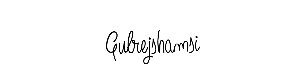 Make a beautiful signature design for name Gulrejshamsi. With this signature (Angelique-Rose-font-FFP) style, you can create a handwritten signature for free. Gulrejshamsi signature style 5 images and pictures png