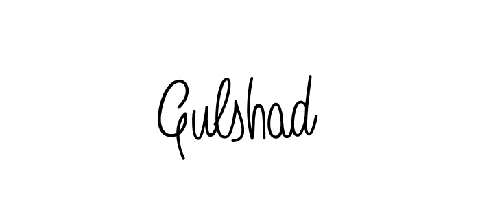 You should practise on your own different ways (Angelique-Rose-font-FFP) to write your name (Gulshad) in signature. don't let someone else do it for you. Gulshad signature style 5 images and pictures png