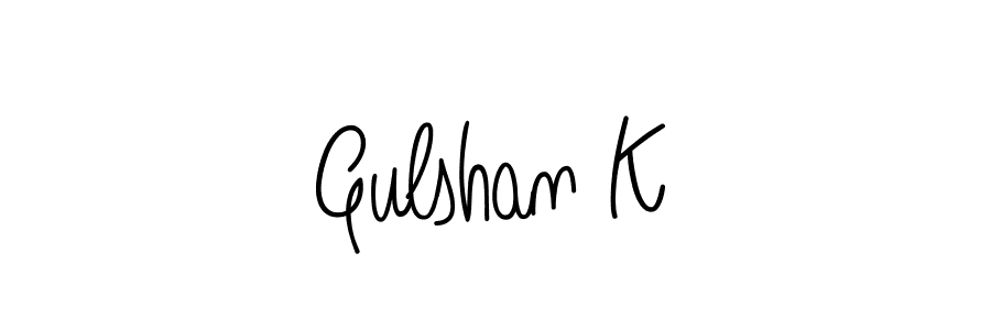 Gulshan K stylish signature style. Best Handwritten Sign (Angelique-Rose-font-FFP) for my name. Handwritten Signature Collection Ideas for my name Gulshan K. Gulshan K signature style 5 images and pictures png