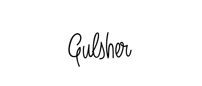 How to make Gulsher name signature. Use Angelique-Rose-font-FFP style for creating short signs online. This is the latest handwritten sign. Gulsher signature style 5 images and pictures png