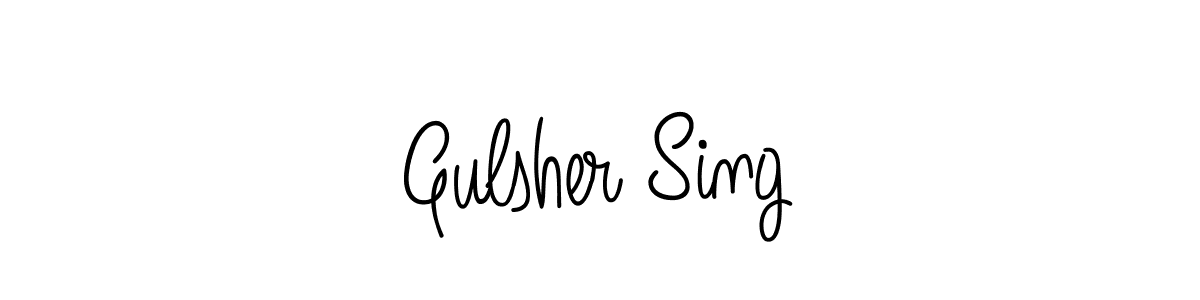 How to make Gulsher Sing name signature. Use Angelique-Rose-font-FFP style for creating short signs online. This is the latest handwritten sign. Gulsher Sing signature style 5 images and pictures png
