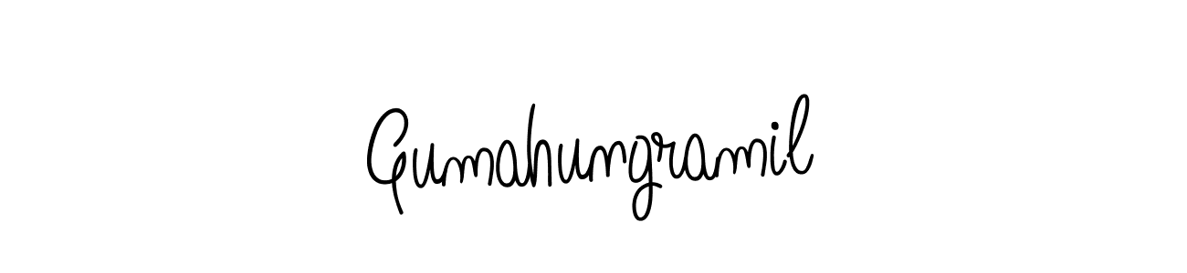 Design your own signature with our free online signature maker. With this signature software, you can create a handwritten (Angelique-Rose-font-FFP) signature for name Gumahungramil. Gumahungramil signature style 5 images and pictures png