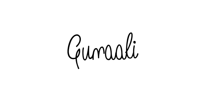 Make a beautiful signature design for name Gunaali. With this signature (Angelique-Rose-font-FFP) style, you can create a handwritten signature for free. Gunaali signature style 5 images and pictures png