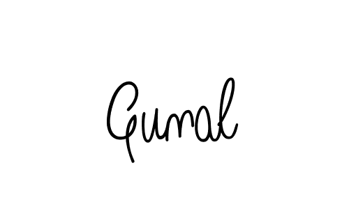 Use a signature maker to create a handwritten signature online. With this signature software, you can design (Angelique-Rose-font-FFP) your own signature for name Gunal. Gunal signature style 5 images and pictures png