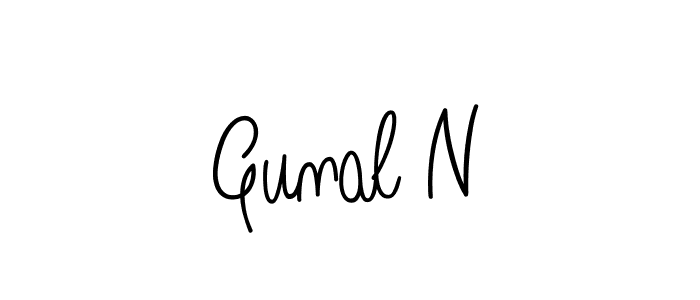 Design your own signature with our free online signature maker. With this signature software, you can create a handwritten (Angelique-Rose-font-FFP) signature for name Gunal N. Gunal N signature style 5 images and pictures png