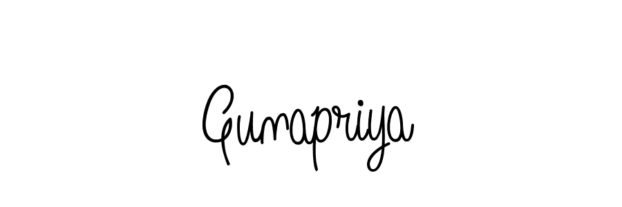 Design your own signature with our free online signature maker. With this signature software, you can create a handwritten (Angelique-Rose-font-FFP) signature for name Gunapriya. Gunapriya signature style 5 images and pictures png