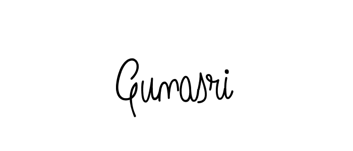 The best way (Angelique-Rose-font-FFP) to make a short signature is to pick only two or three words in your name. The name Gunasri include a total of six letters. For converting this name. Gunasri signature style 5 images and pictures png