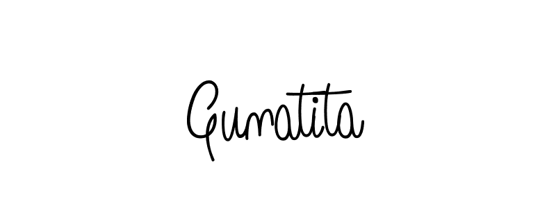 Design your own signature with our free online signature maker. With this signature software, you can create a handwritten (Angelique-Rose-font-FFP) signature for name Gunatita. Gunatita signature style 5 images and pictures png