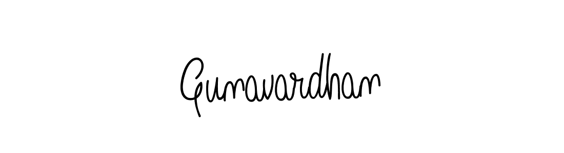 How to make Gunavardhan name signature. Use Angelique-Rose-font-FFP style for creating short signs online. This is the latest handwritten sign. Gunavardhan signature style 5 images and pictures png