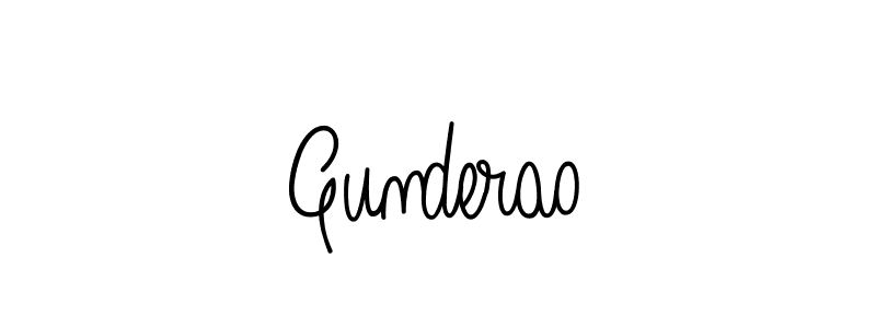 Make a beautiful signature design for name Gunderao. With this signature (Angelique-Rose-font-FFP) style, you can create a handwritten signature for free. Gunderao signature style 5 images and pictures png