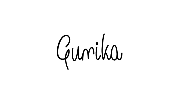 Create a beautiful signature design for name Gunika. With this signature (Angelique-Rose-font-FFP) fonts, you can make a handwritten signature for free. Gunika signature style 5 images and pictures png