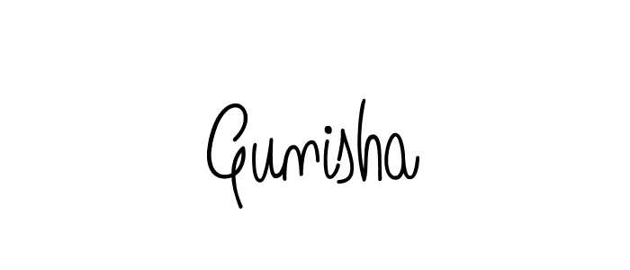 Gunisha stylish signature style. Best Handwritten Sign (Angelique-Rose-font-FFP) for my name. Handwritten Signature Collection Ideas for my name Gunisha. Gunisha signature style 5 images and pictures png