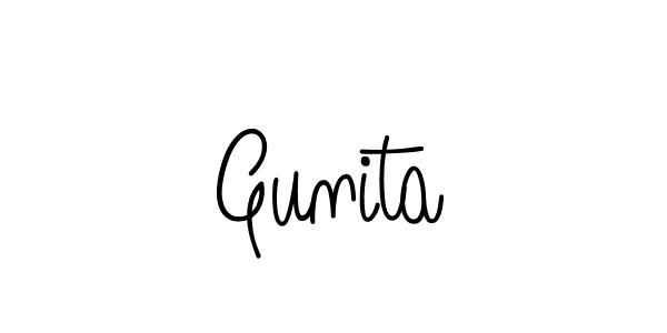 Gunita stylish signature style. Best Handwritten Sign (Angelique-Rose-font-FFP) for my name. Handwritten Signature Collection Ideas for my name Gunita. Gunita signature style 5 images and pictures png