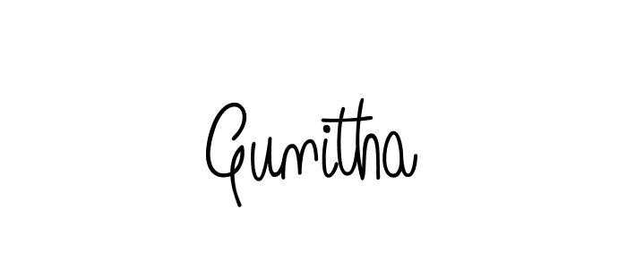 Gunitha stylish signature style. Best Handwritten Sign (Angelique-Rose-font-FFP) for my name. Handwritten Signature Collection Ideas for my name Gunitha. Gunitha signature style 5 images and pictures png