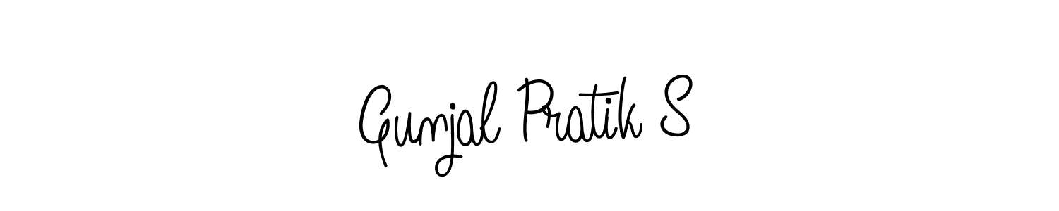 if you are searching for the best signature style for your name Gunjal Pratik S. so please give up your signature search. here we have designed multiple signature styles  using Angelique-Rose-font-FFP. Gunjal Pratik S signature style 5 images and pictures png