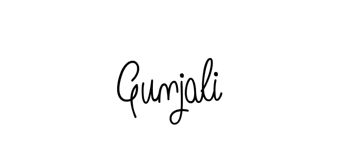 Design your own signature with our free online signature maker. With this signature software, you can create a handwritten (Angelique-Rose-font-FFP) signature for name Gunjali. Gunjali signature style 5 images and pictures png
