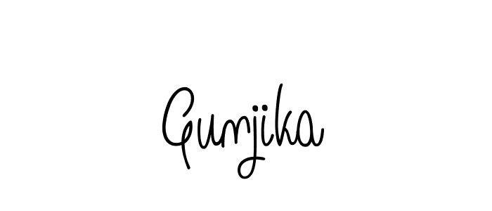 Use a signature maker to create a handwritten signature online. With this signature software, you can design (Angelique-Rose-font-FFP) your own signature for name Gunjika. Gunjika signature style 5 images and pictures png