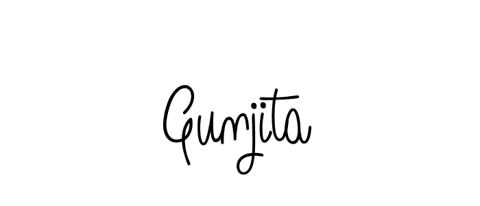 How to make Gunjita name signature. Use Angelique-Rose-font-FFP style for creating short signs online. This is the latest handwritten sign. Gunjita signature style 5 images and pictures png