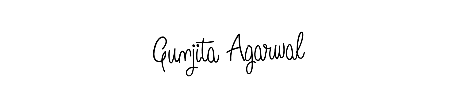 Make a beautiful signature design for name Gunjita Agarwal. With this signature (Angelique-Rose-font-FFP) style, you can create a handwritten signature for free. Gunjita Agarwal signature style 5 images and pictures png