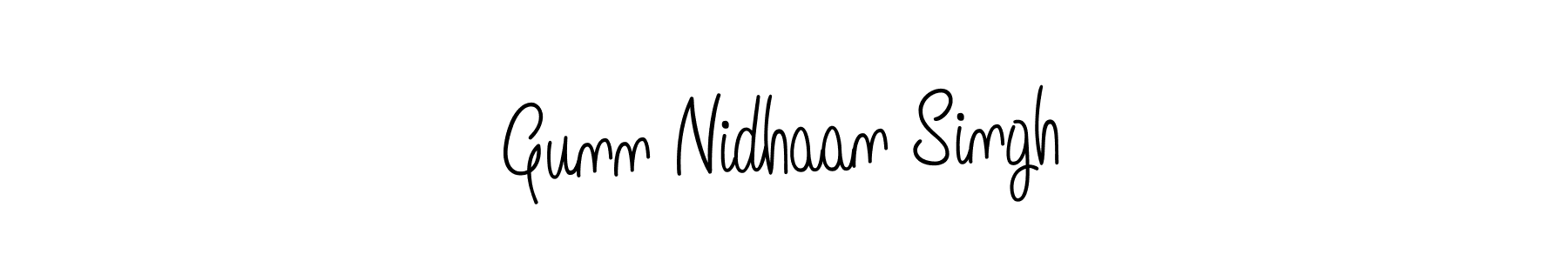 You should practise on your own different ways (Angelique-Rose-font-FFP) to write your name (Gunn Nidhaan Singh) in signature. don't let someone else do it for you. Gunn Nidhaan Singh signature style 5 images and pictures png