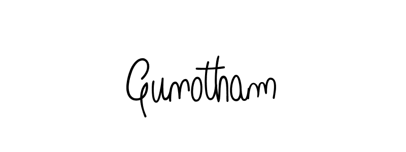 How to make Gunotham name signature. Use Angelique-Rose-font-FFP style for creating short signs online. This is the latest handwritten sign. Gunotham signature style 5 images and pictures png