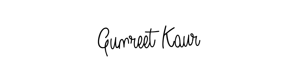 Make a beautiful signature design for name Gunreet Kaur. With this signature (Angelique-Rose-font-FFP) style, you can create a handwritten signature for free. Gunreet Kaur signature style 5 images and pictures png