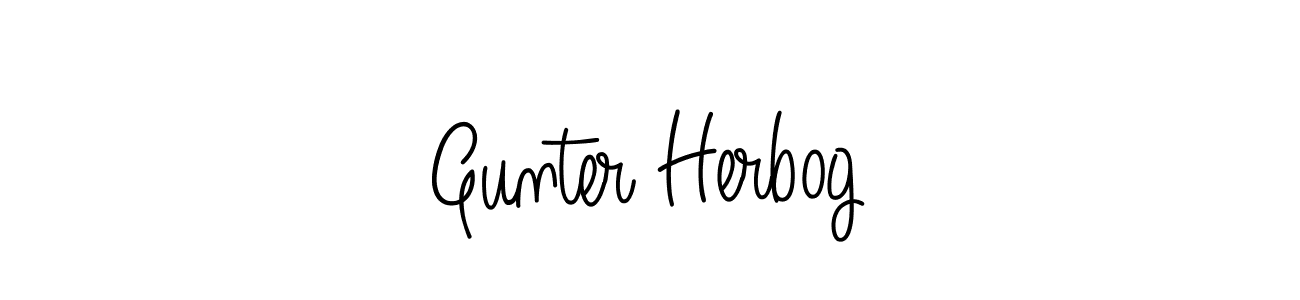 Gunter Herbog stylish signature style. Best Handwritten Sign (Angelique-Rose-font-FFP) for my name. Handwritten Signature Collection Ideas for my name Gunter Herbog. Gunter Herbog signature style 5 images and pictures png