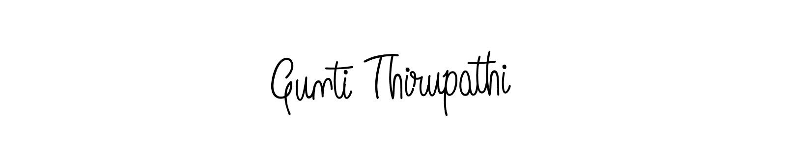 Design your own signature with our free online signature maker. With this signature software, you can create a handwritten (Angelique-Rose-font-FFP) signature for name Gunti Thirupathi. Gunti Thirupathi signature style 5 images and pictures png