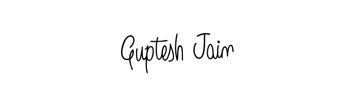 The best way (Angelique-Rose-font-FFP) to make a short signature is to pick only two or three words in your name. The name Guptesh Jain include a total of six letters. For converting this name. Guptesh Jain signature style 5 images and pictures png