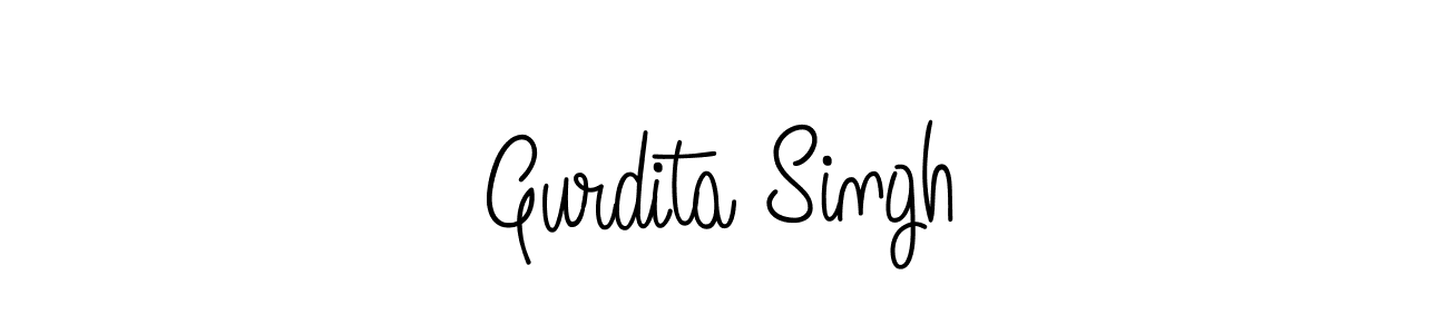 You should practise on your own different ways (Angelique-Rose-font-FFP) to write your name (Gurdita Singh) in signature. don't let someone else do it for you. Gurdita Singh signature style 5 images and pictures png