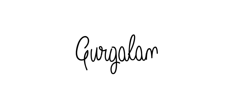 Make a beautiful signature design for name Gurgalan. With this signature (Angelique-Rose-font-FFP) style, you can create a handwritten signature for free. Gurgalan signature style 5 images and pictures png