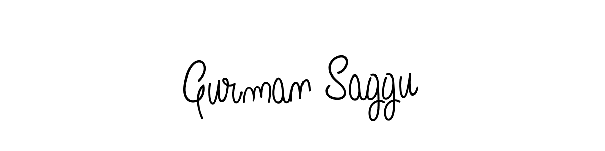 Use a signature maker to create a handwritten signature online. With this signature software, you can design (Angelique-Rose-font-FFP) your own signature for name Gurman Saggu. Gurman Saggu signature style 5 images and pictures png