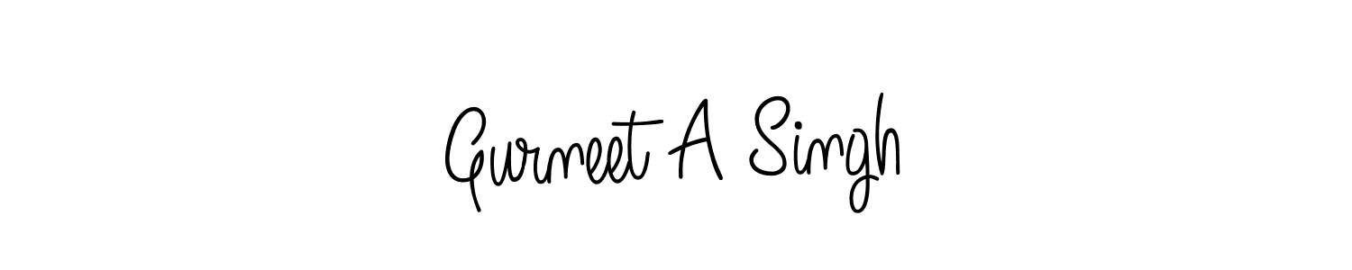 Make a beautiful signature design for name Gurneet A Singh. With this signature (Angelique-Rose-font-FFP) style, you can create a handwritten signature for free. Gurneet A Singh signature style 5 images and pictures png