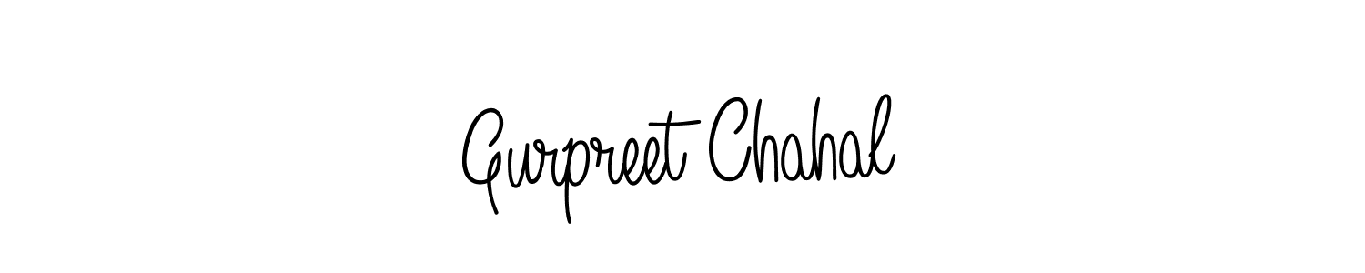 You should practise on your own different ways (Angelique-Rose-font-FFP) to write your name (Gurpreet Chahal) in signature. don't let someone else do it for you. Gurpreet Chahal signature style 5 images and pictures png