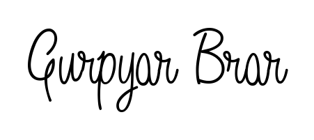You should practise on your own different ways (Angelique-Rose-font-FFP) to write your name (Gurpyar Brar) in signature. Don't let someone else do it for you. Gurpyar Brar signature style 5 images and pictures png